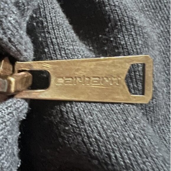 Carhartt Loose Fit Full Zip Black Hoodie Large Flaw On Hood - Picture 4 of 8